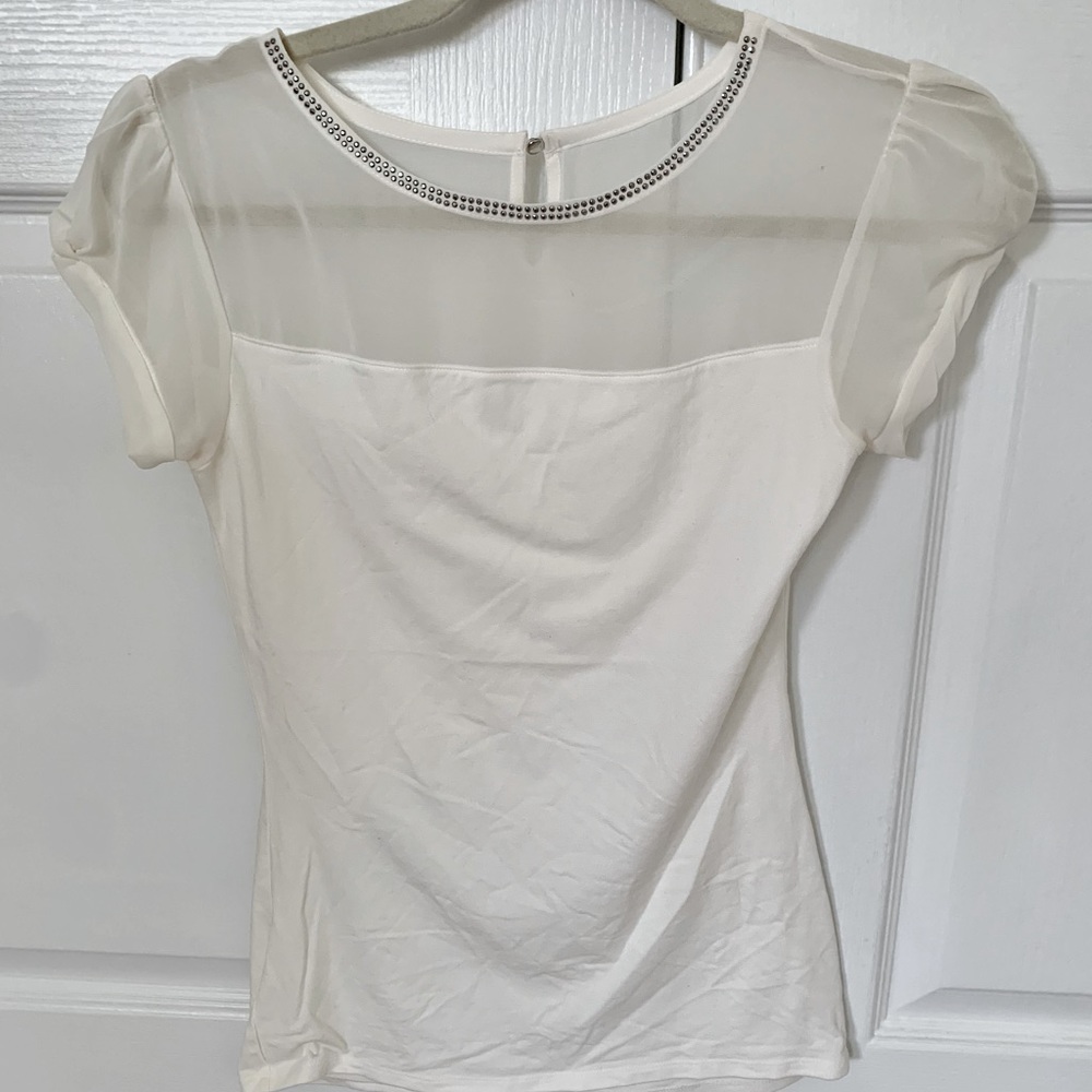 White embellished dressy Top